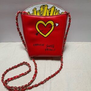 3AM FOREVER  *French Guys Fries* crossbody shoulder bag Mini Red Heart Phone bag
